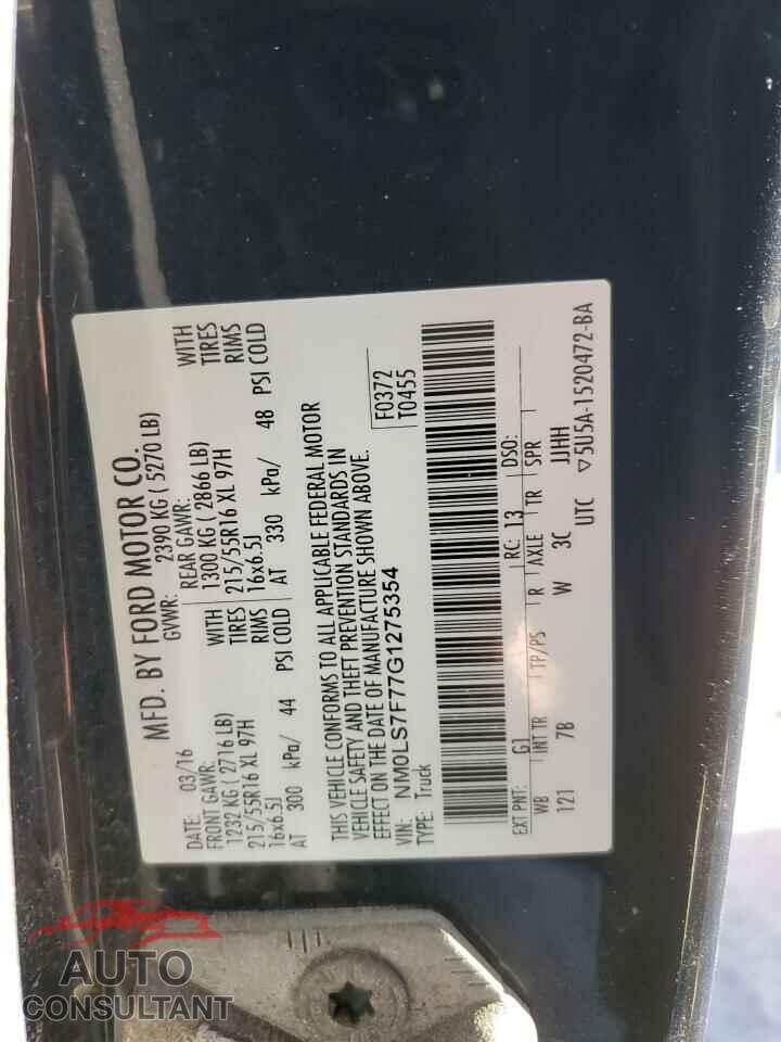FORD TRANSIT 2016 - NM0LS7F77G1275354
