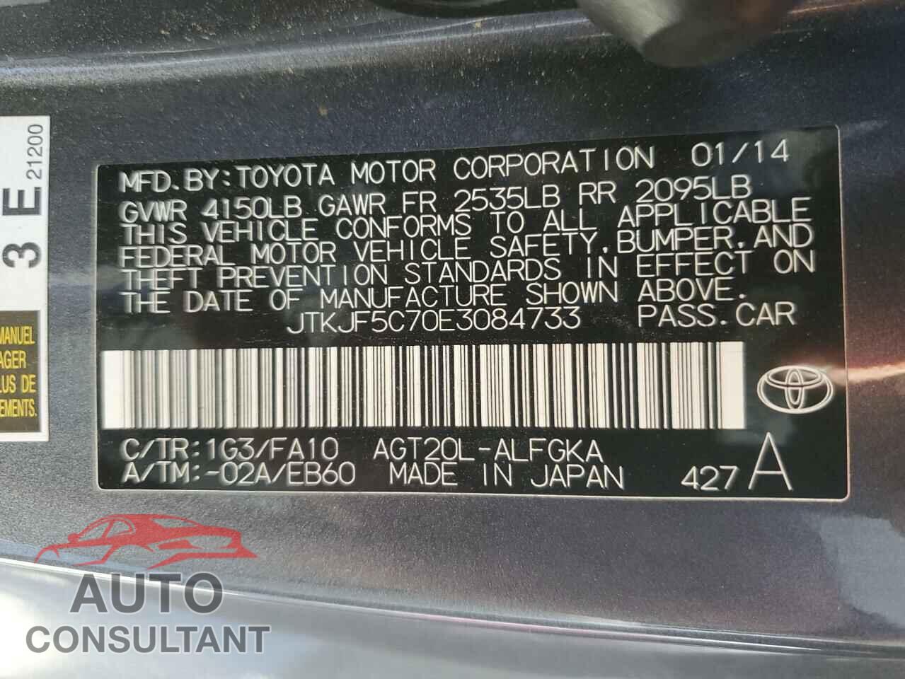 TOYOTA SCION 2014 - JTKJF5C70E3084733