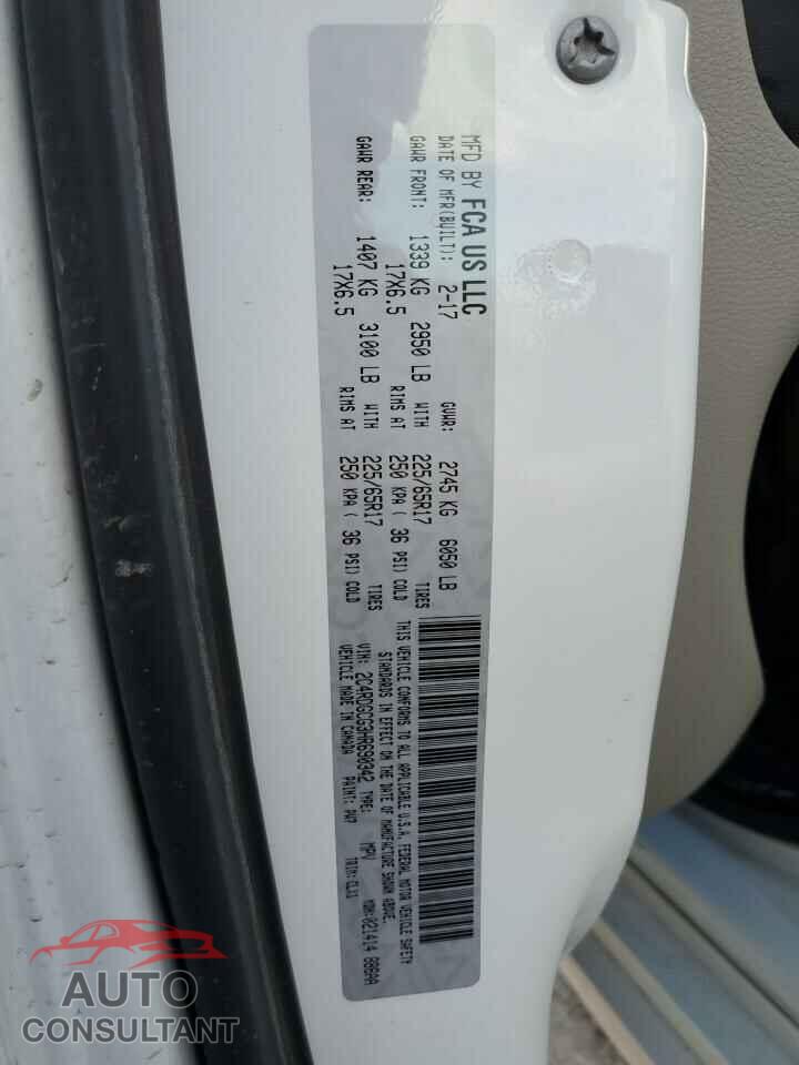 DODGE CARAVAN 2017 - 2C4RDGCG3HR690342
