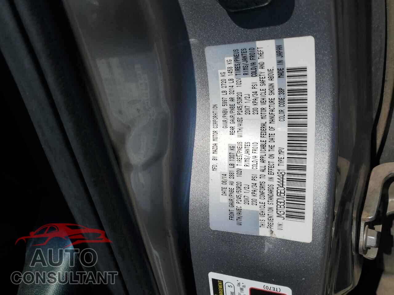 MAZDA CX-9 2014 - JM3TB3DV6E0444481