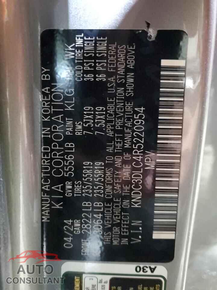 KIA EV6 LIGHT 2024 - KNDC3DLC4R5220954