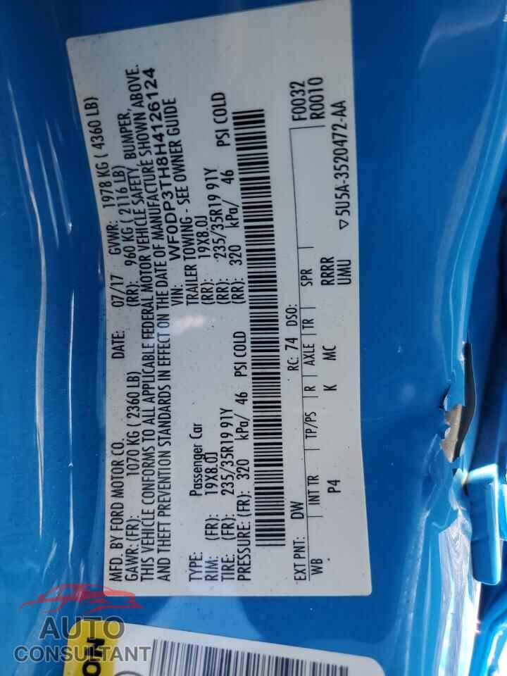 FORD FOCUS 2017 - WF0DP3TH8H4126124