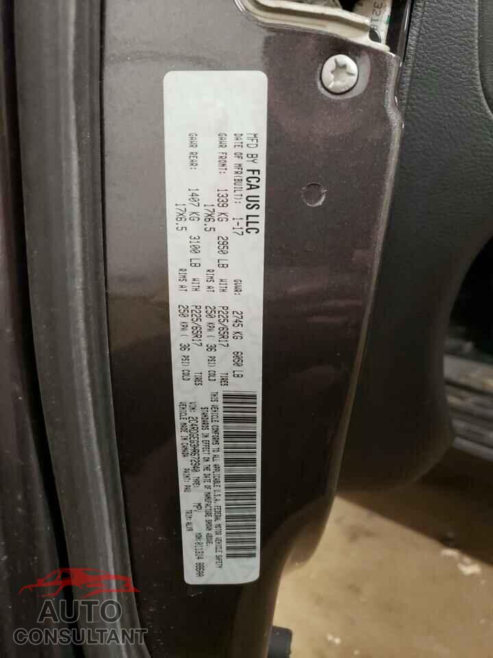 DODGE CARAVAN 2017 - 2C4RDGEG3HR672940