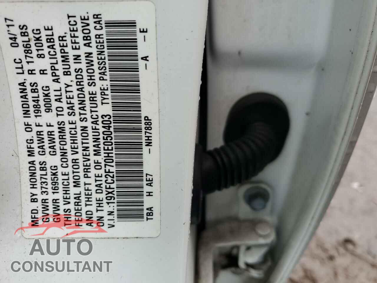 HONDA CIVIC 2017 - 19XFC2F70HE050403
