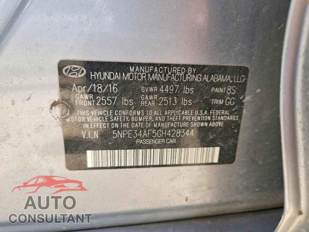 HYUNDAI SONATA 2016 - 5NPE34AF5GH428344