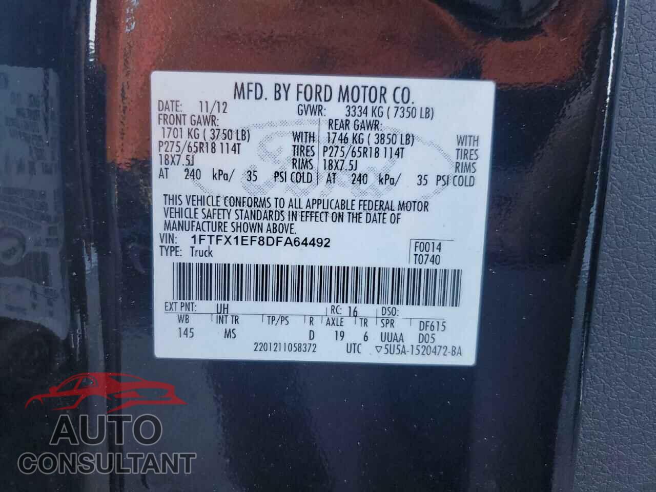 FORD F-150 2013 - 1FTFX1EF8DFA64492