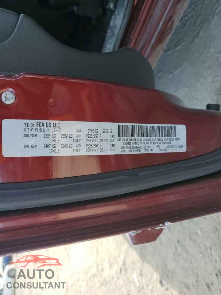 DODGE CARAVAN 2017 - 2C4RDGEG4HR711163