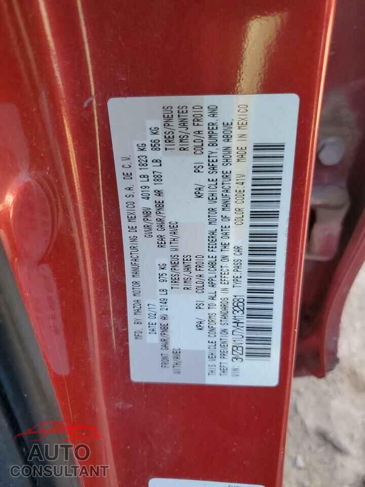 MAZDA 3 2017 - 3MZBN1U7XHM132681