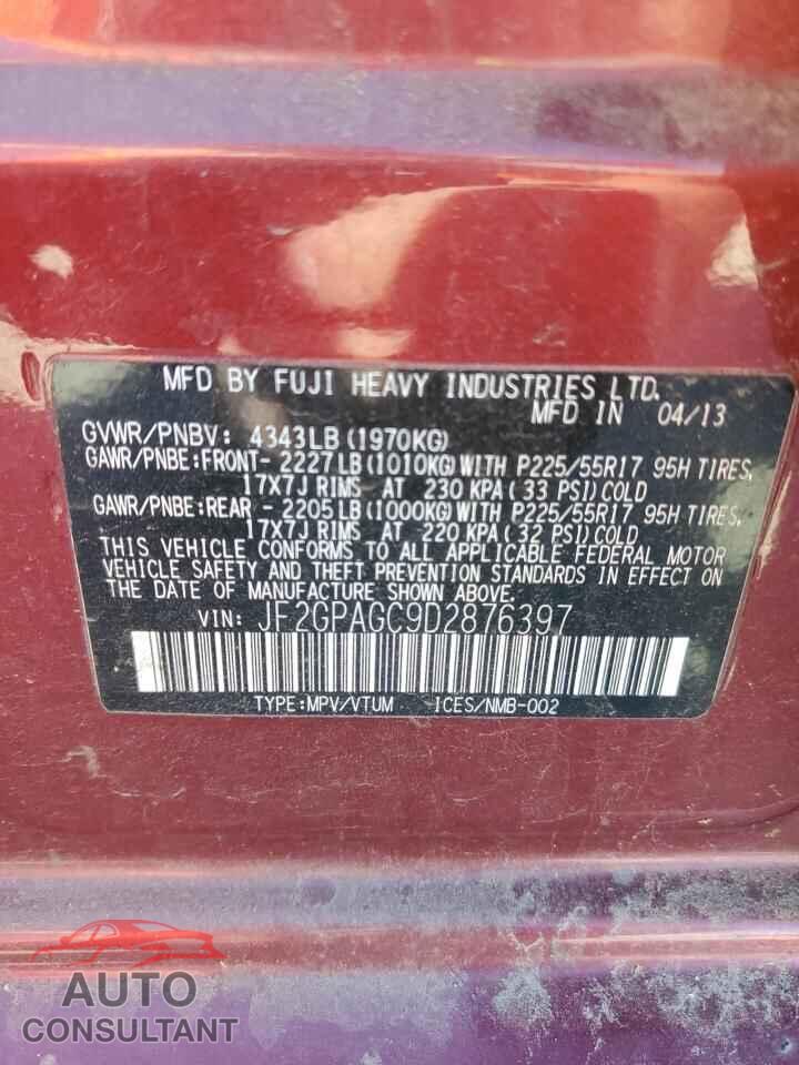 SUBARU XV 2013 - JF2GPAGC9D2876397
