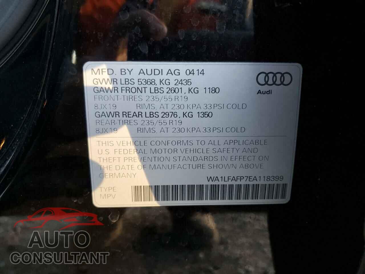 AUDI Q5 2014 - WA1LFAFP7EA118399
