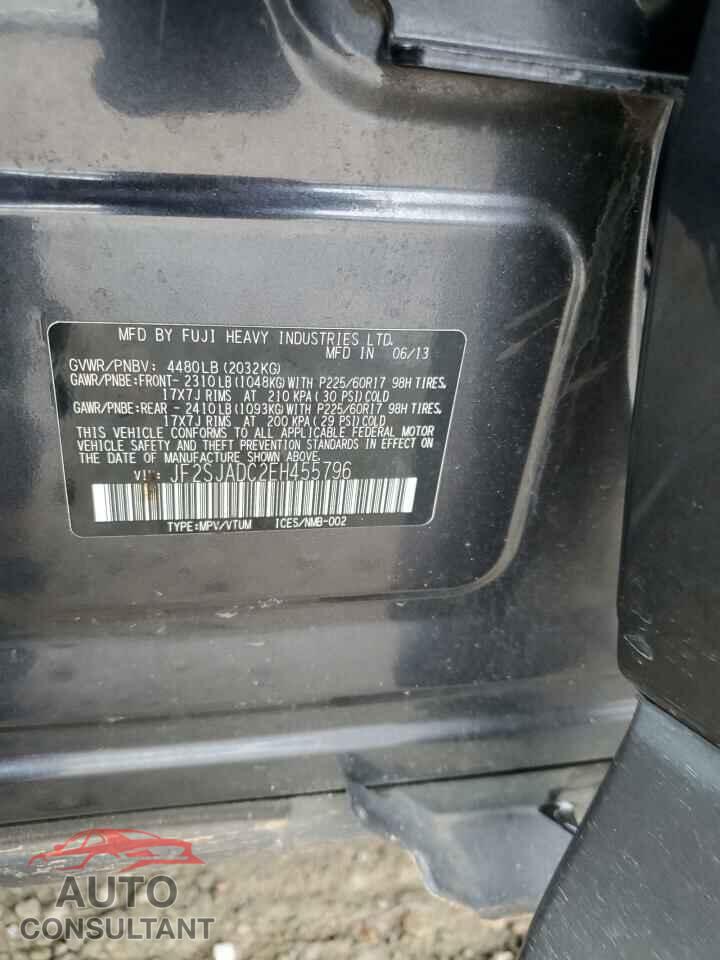 SUBARU FORESTER 2014 - JF2SJADC2EH455796