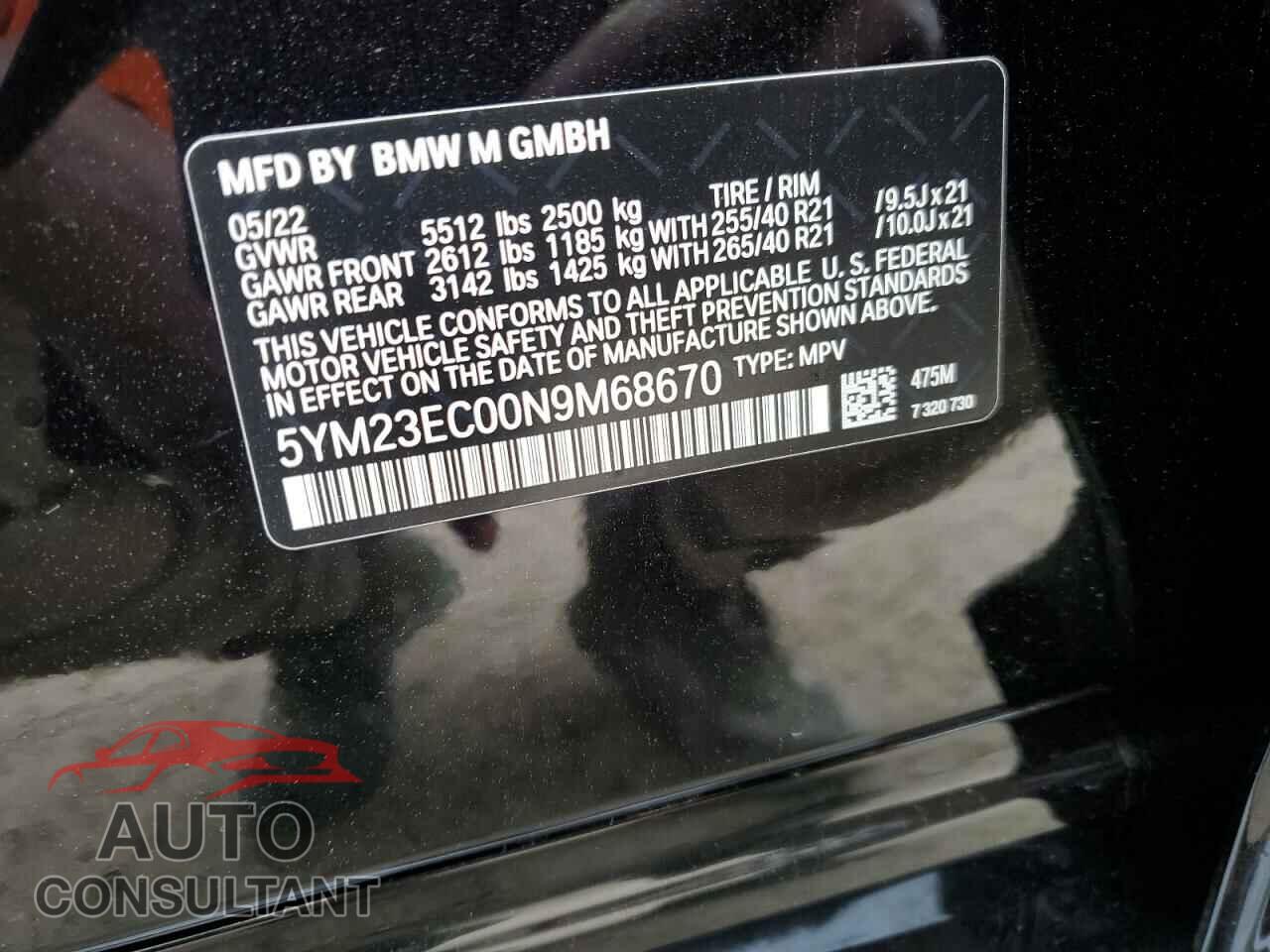 BMW X4 M 2022 - 5YM23EC00N9M68670