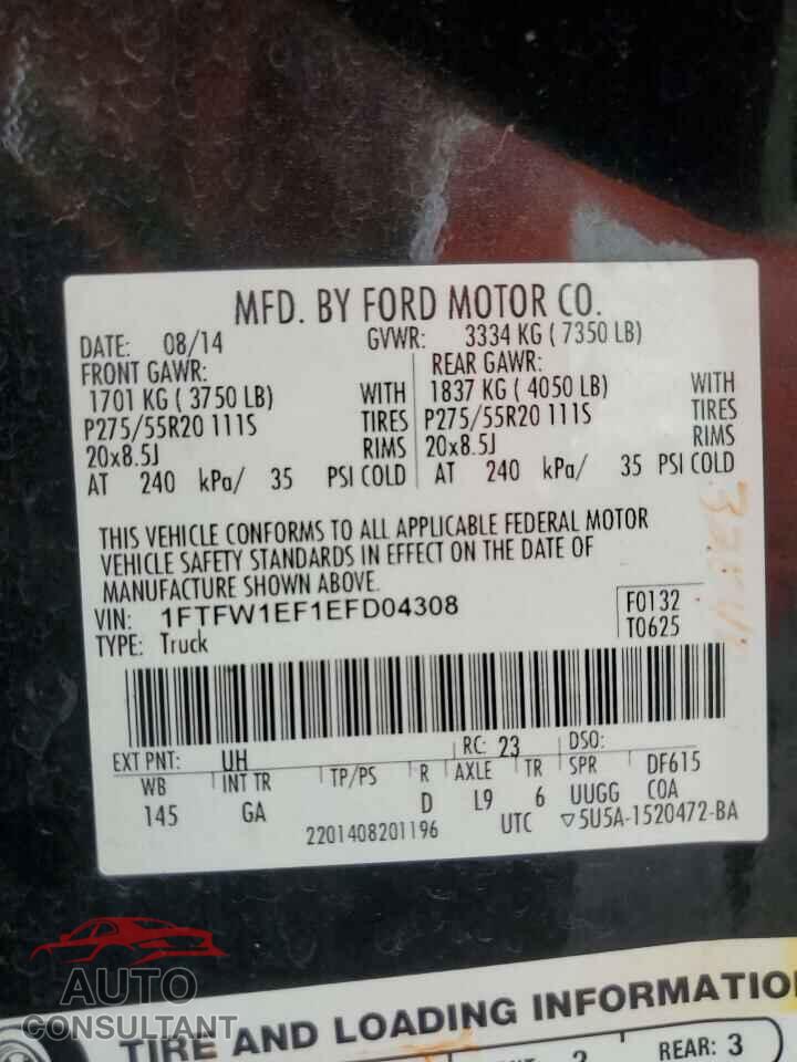 FORD F150 2014 - 1FTFW1EF1EFD04308