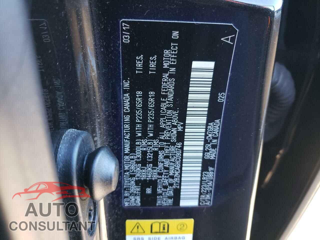 LEXUS RX350 2017 - 2T2BZMCA6HC090746