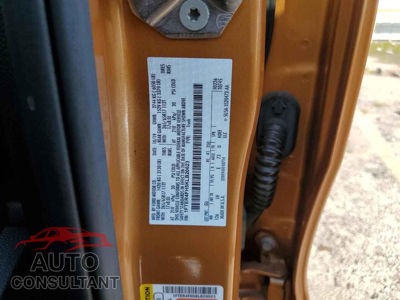 FORD RANGER 2019 - 1FTER4FH5KLB20023