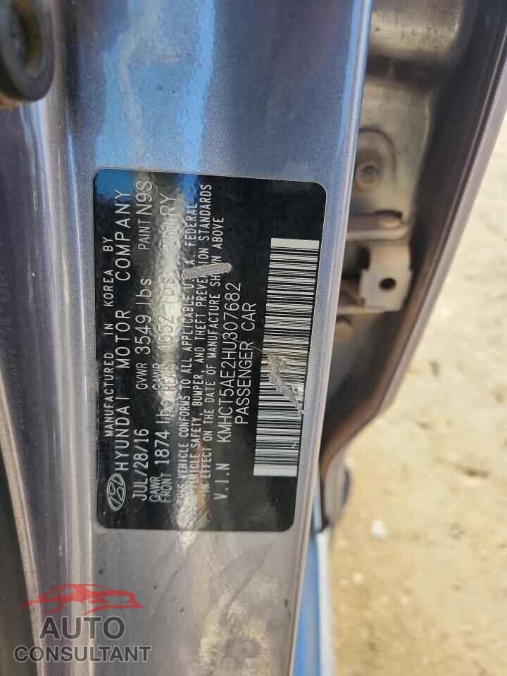 HYUNDAI ACCENT 2017 - KMHCT5AE2HU307682