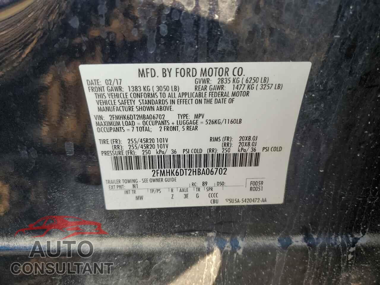 FORD FLEX 2017 - 2FMHK6DT2HBA06702