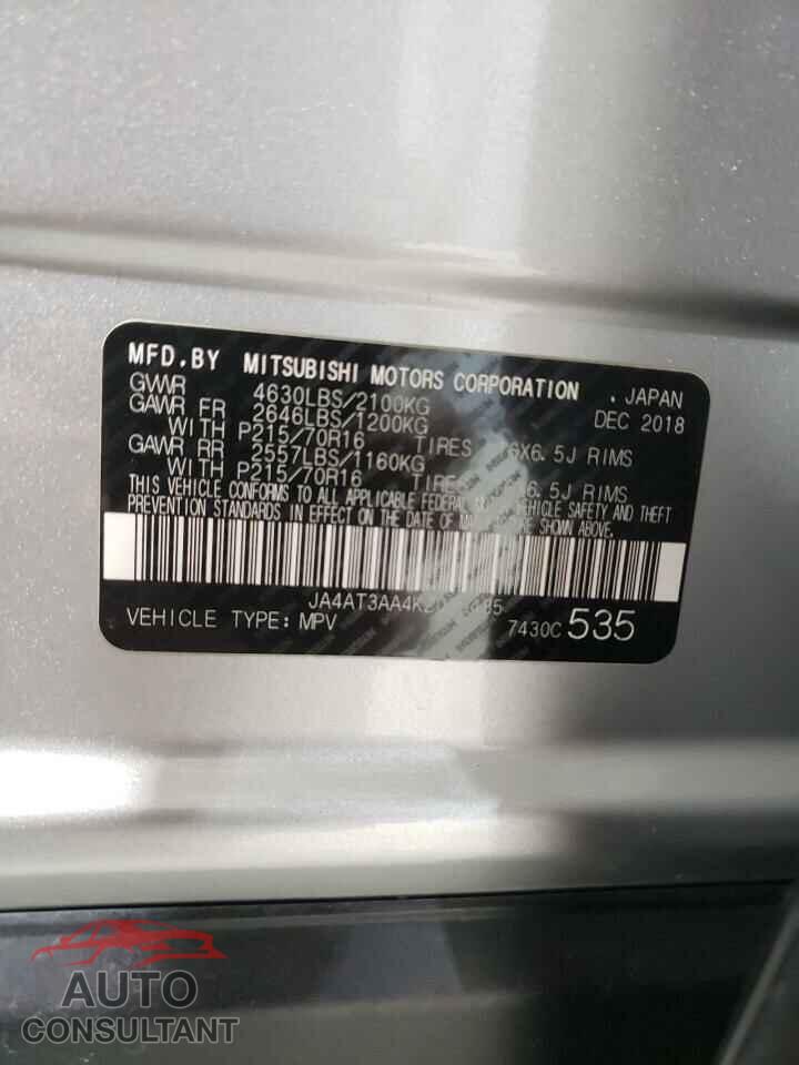 MITSUBISHI ECLIPSE 2019 - JA4AT3AA4KZ030485