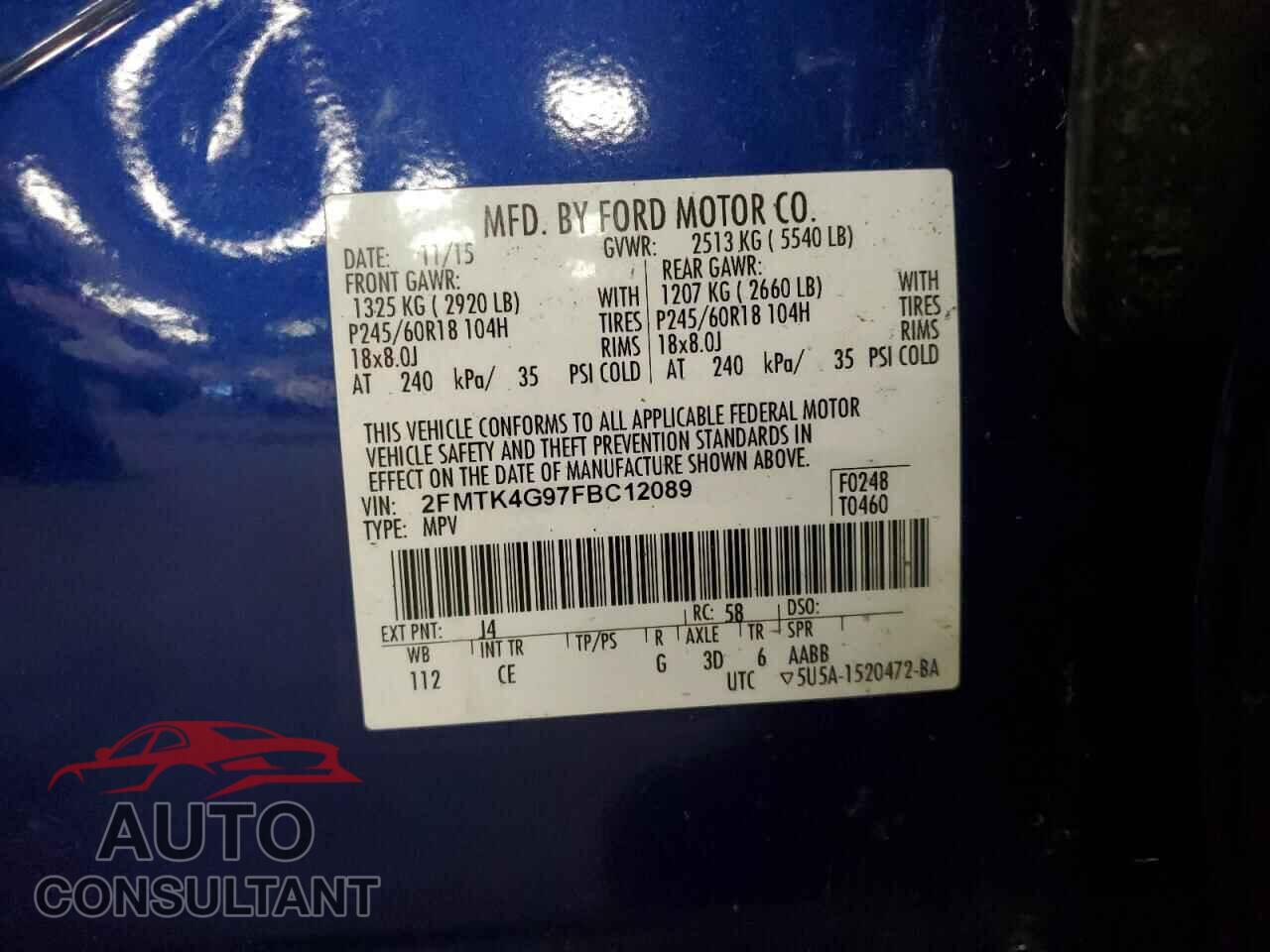 FORD EDGE 2015 - 2FMTK4G97FBC12089