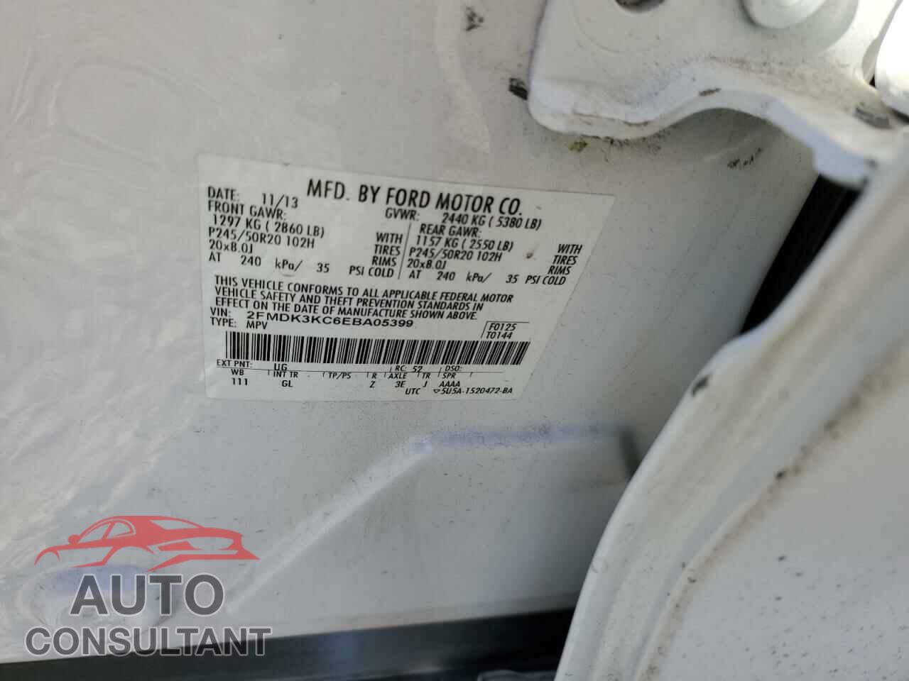 FORD EDGE 2014 - 2FMDK3KC6EBA05399