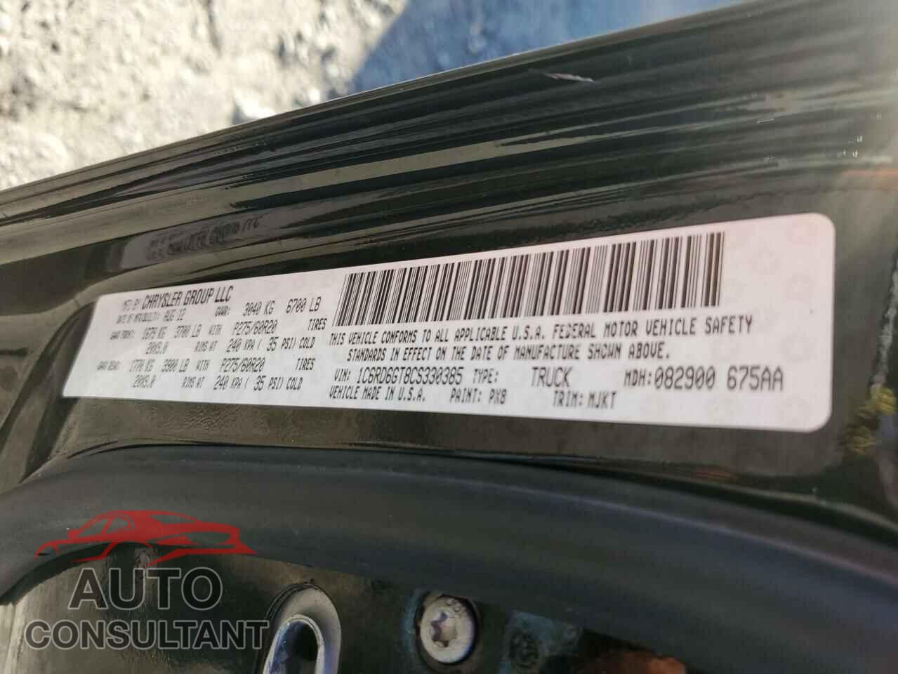 DODGE RAM 1500 2012 - 1C6RD6GT8CS330385