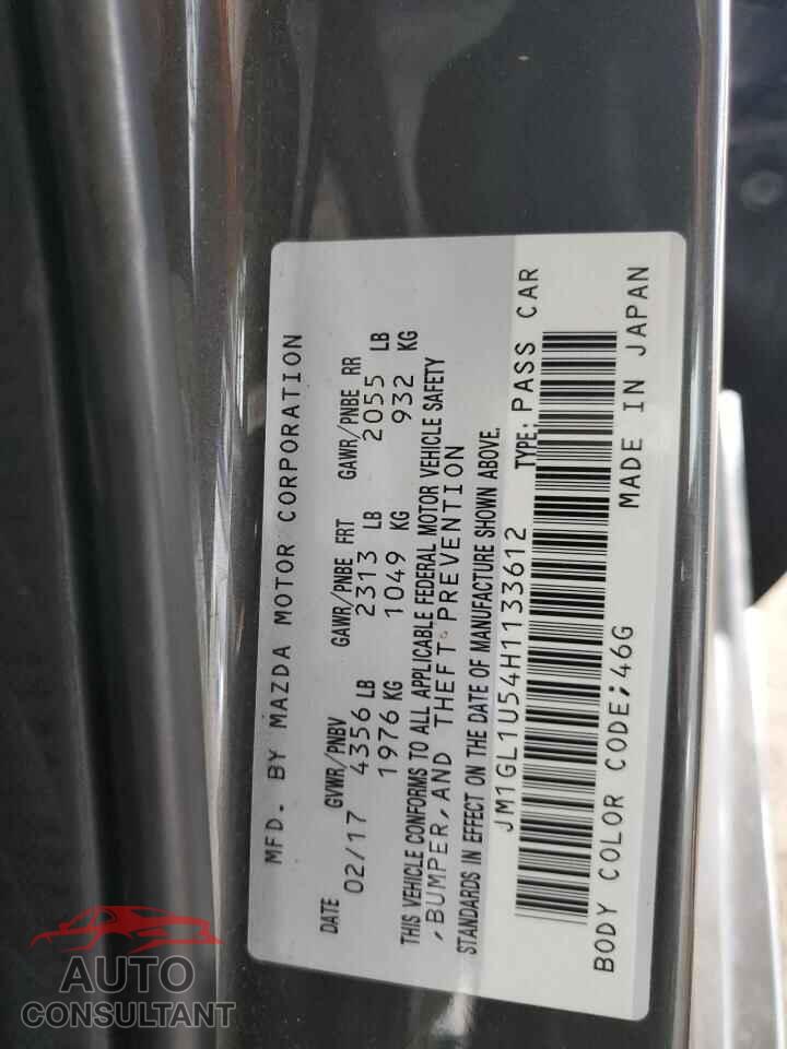 MAZDA 6 2017 - JM1GL1U54H1133612
