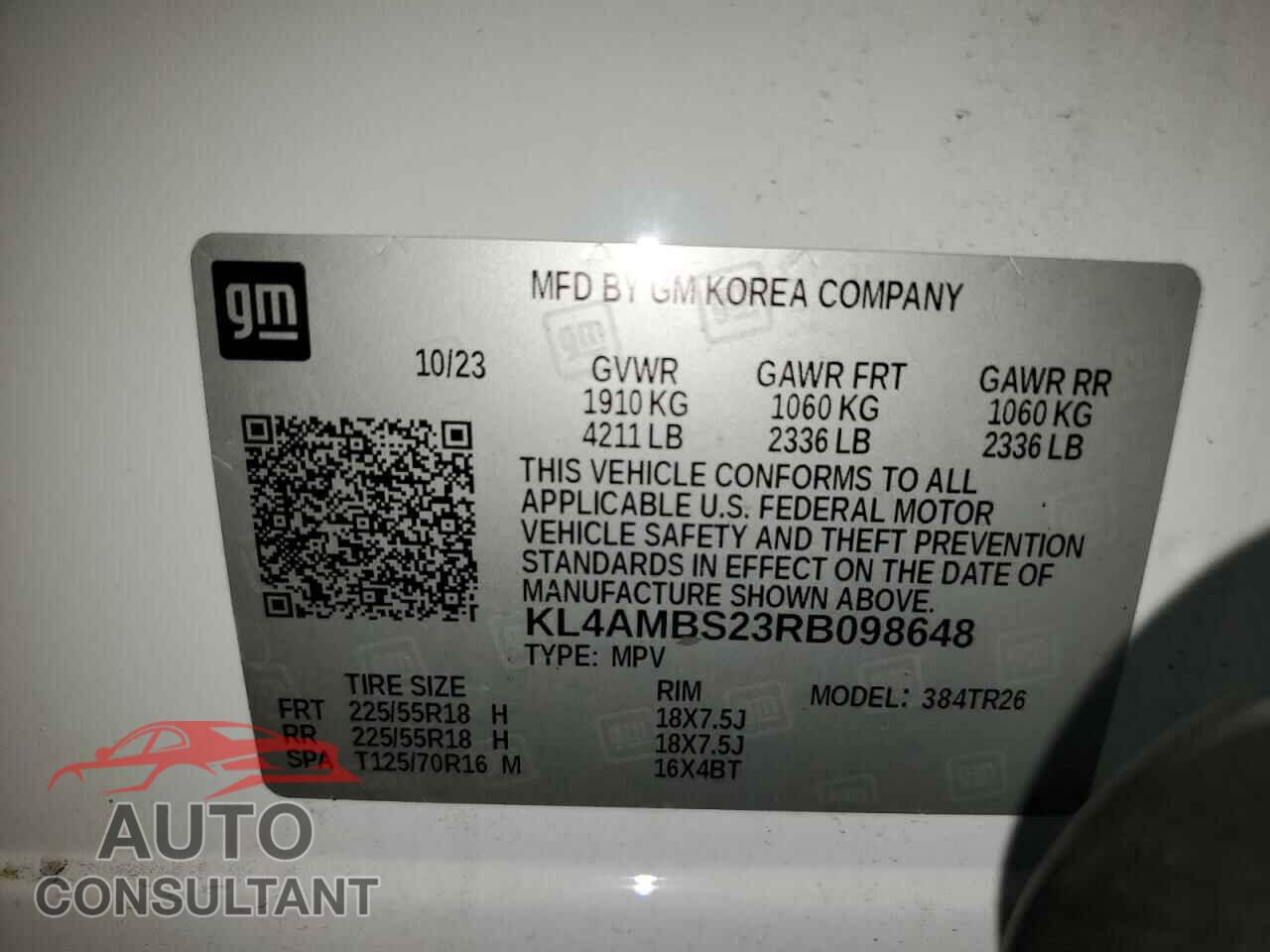 BUICK ENCORE 2024 - KL4AMBS23RB098648