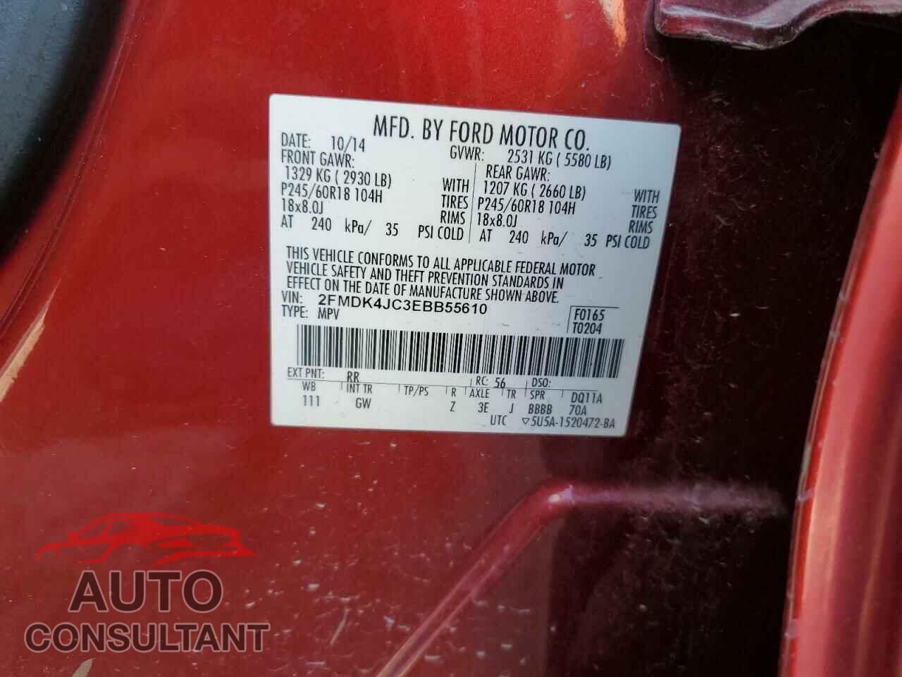 FORD EDGE 2014 - 2FMDK4JC3EBB55610