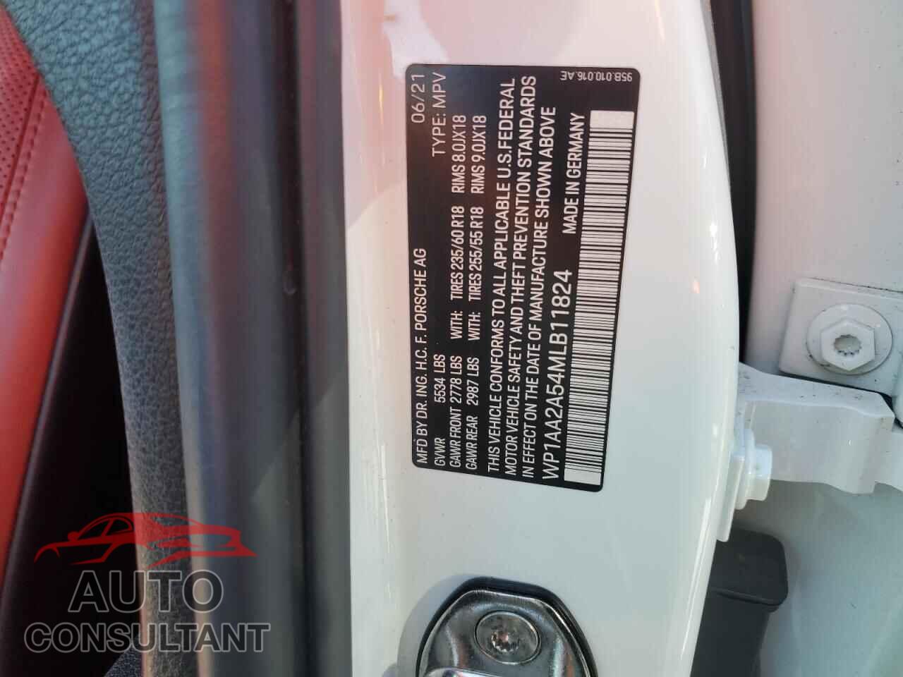 PORSCHE MACAN 2021 - WP1AA2A54MLB11824