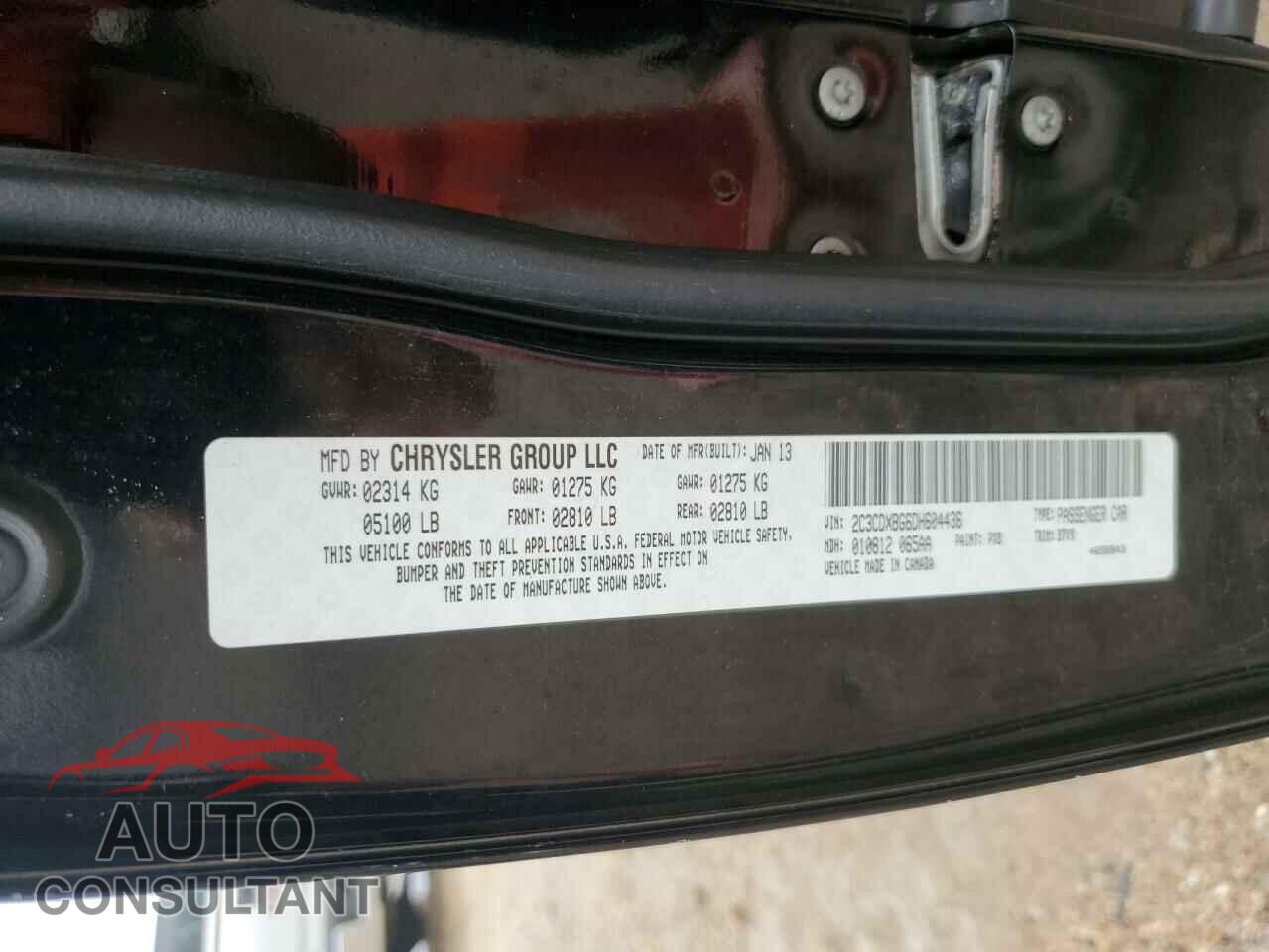 DODGE CHARGER 2013 - 2C3CDXBG6DH604436