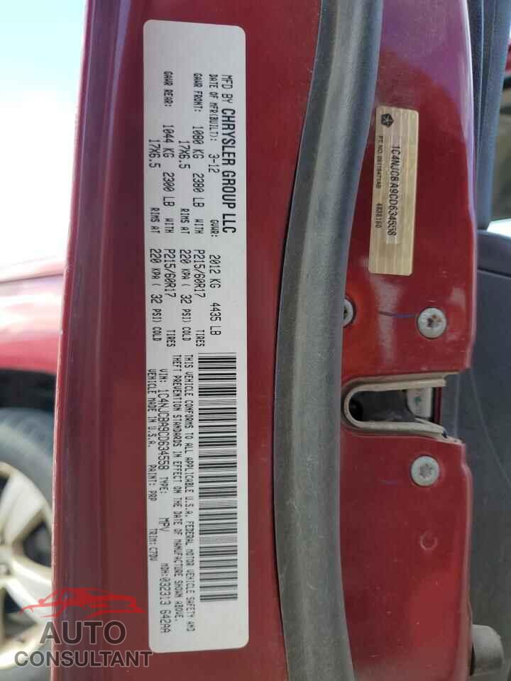 JEEP COMPASS 2012 - 1C4NJCBA9CD634558