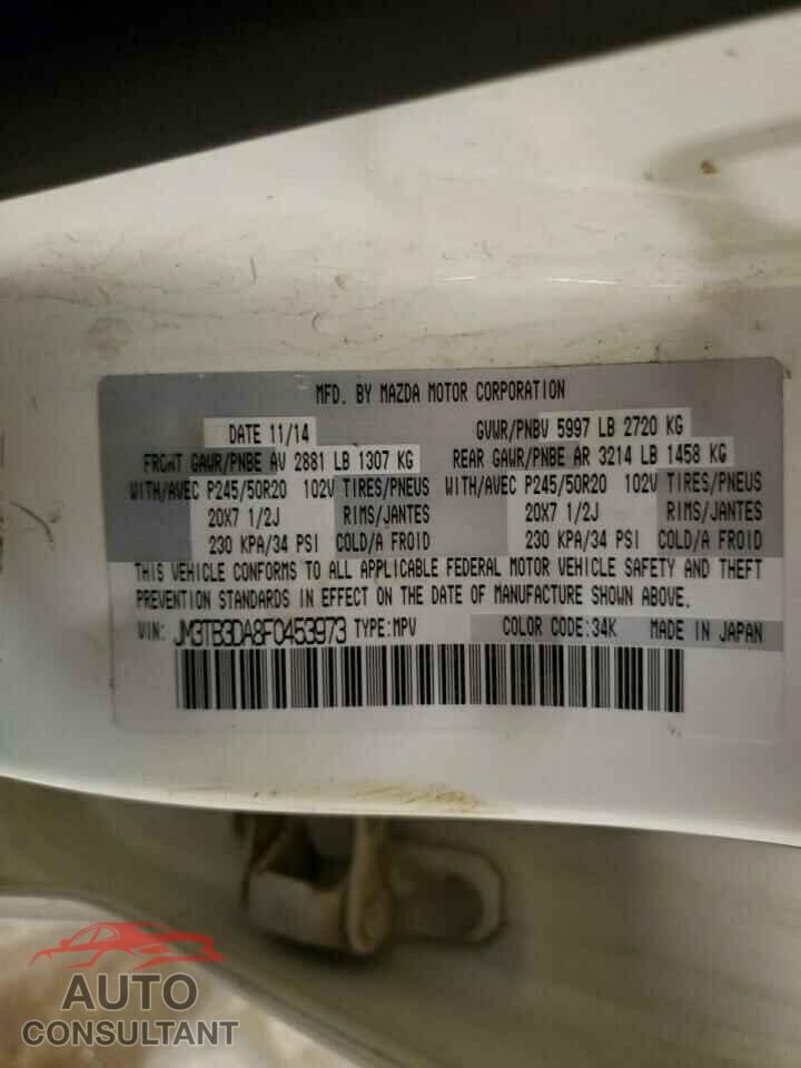 MAZDA CX-9 2015 - JM3TB3DA8F0453973