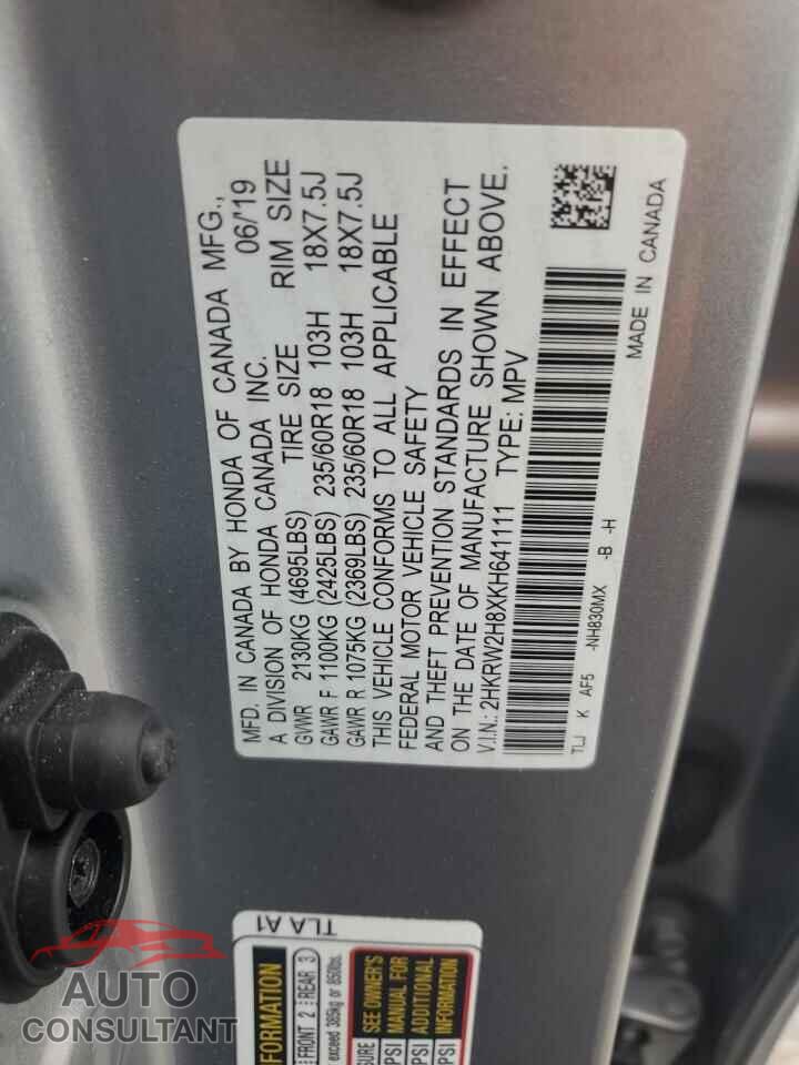 HONDA CRV 2019 - 2HKRW2H8XKH641111