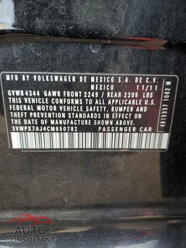 VOLKSWAGEN JETTA 2012 - 3VWPX7AJ4CM650782