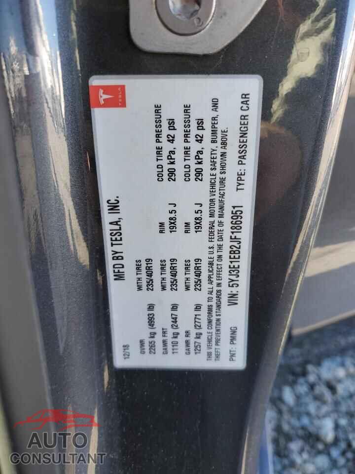 TESLA MODEL 3 2018 - 5YJ3E1EB2JF186951