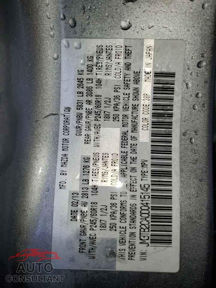 MAZDA CX-9 2013 - JM3TB2CA0D0415145