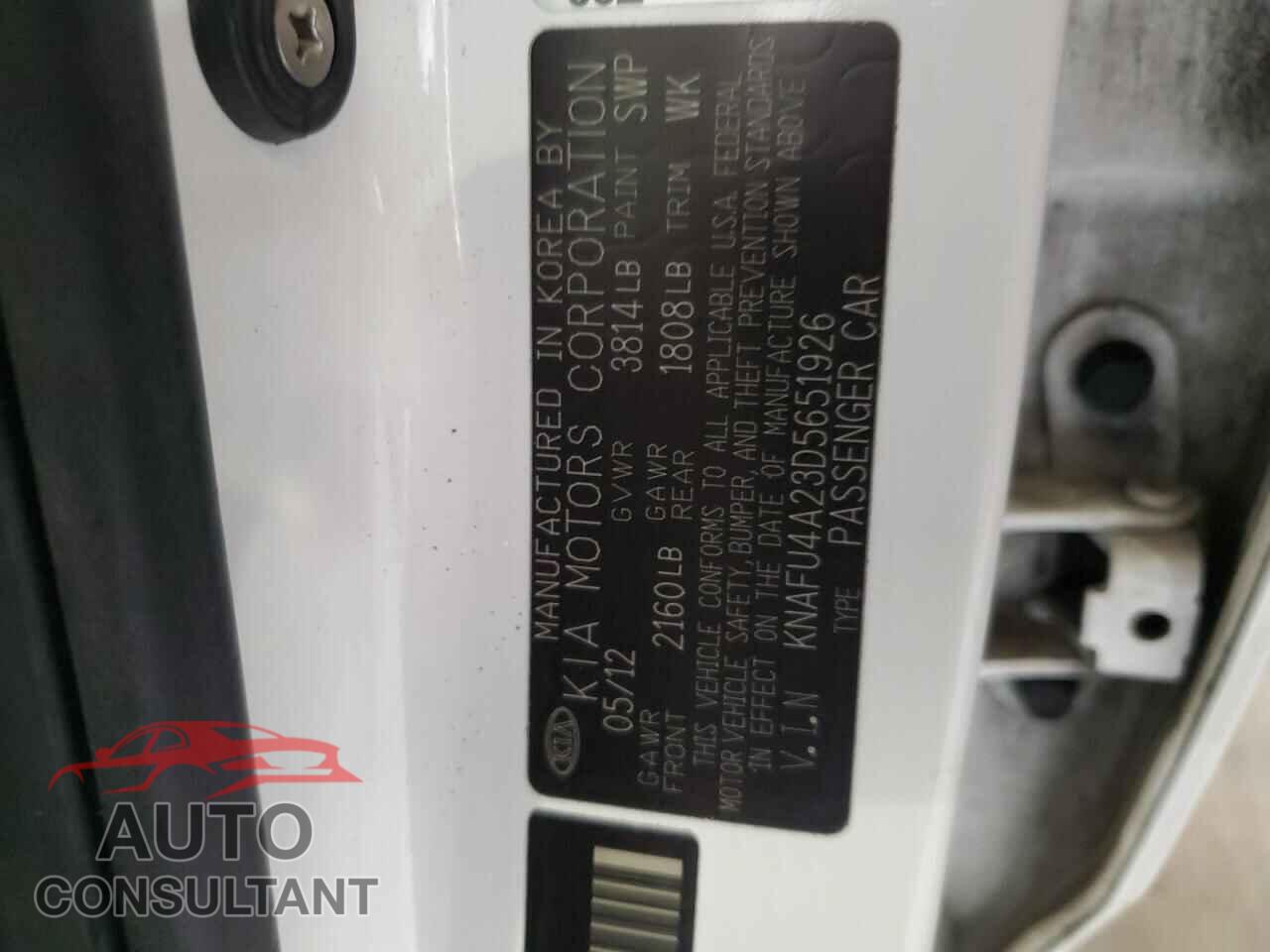 KIA FORTE 2013 - KNAFU4A23D5651926