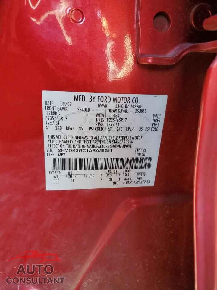 FORD EDGE 2010 - 2FMDK3GC1ABA38281