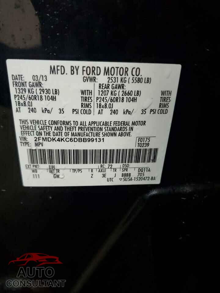 FORD EDGE 2013 - 2FMDK4KC6DBB99131