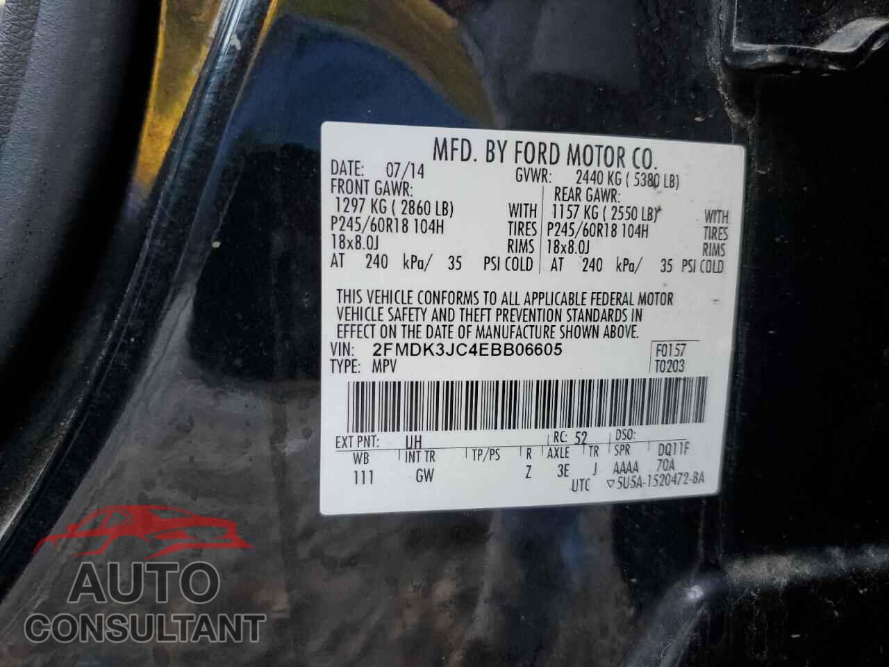 FORD EDGE 2014 - 2FMDK3JC4EBB06605