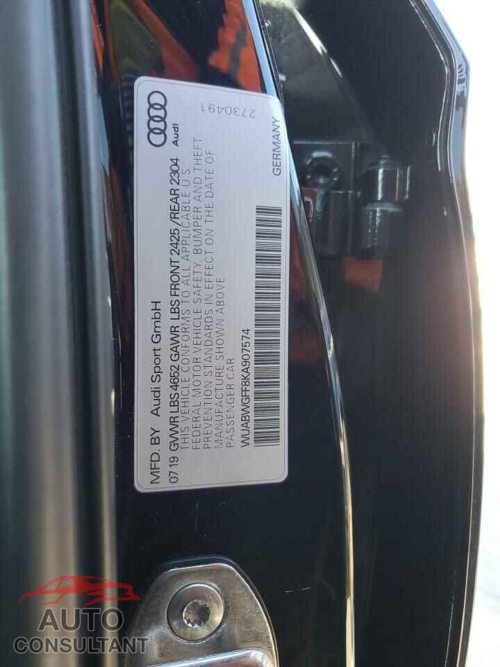 AUDI RS3 2019 - WUABWGFF8KA907574