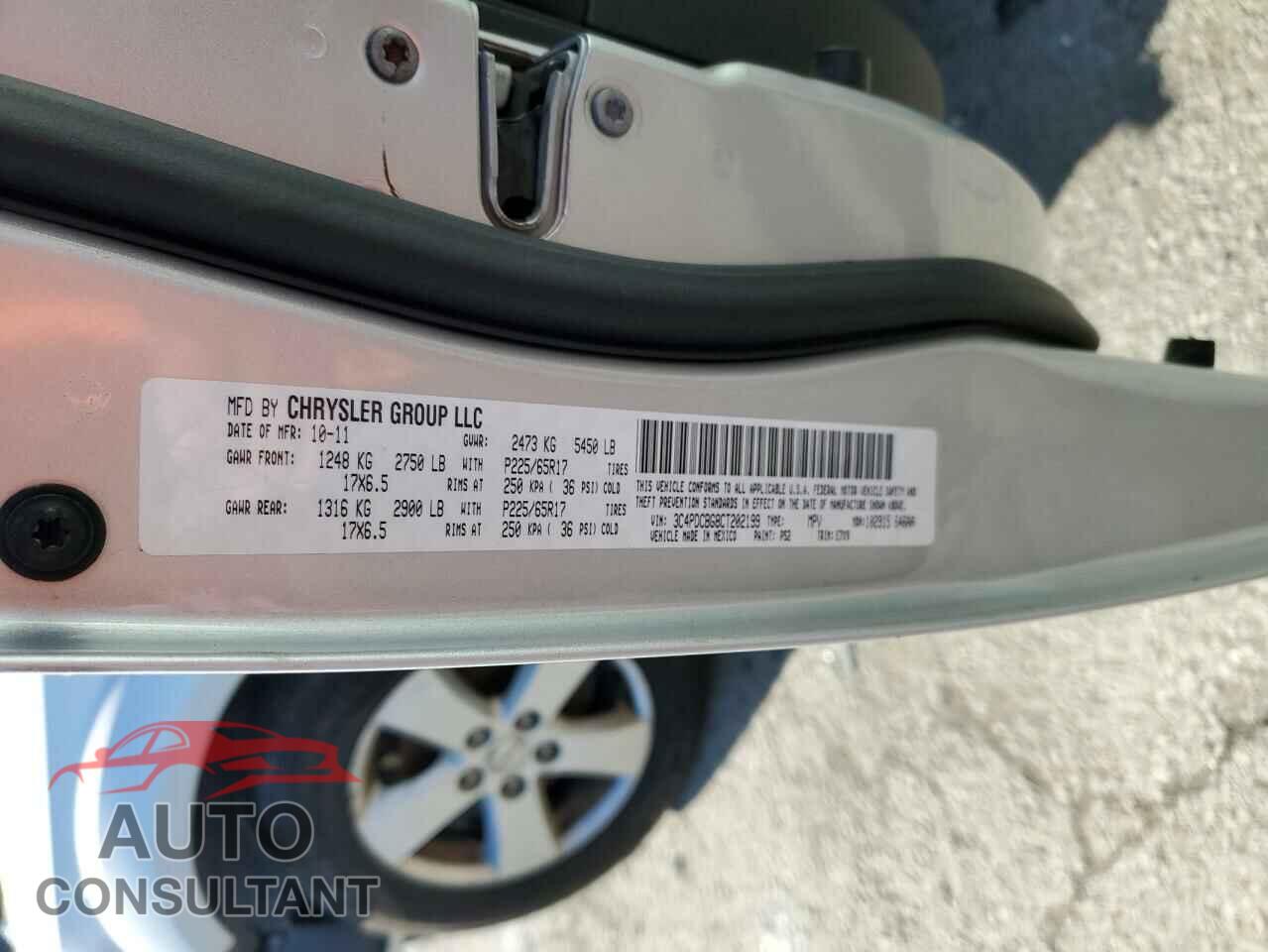 DODGE JOURNEY 2012 - 3C4PDCBG8CT202199