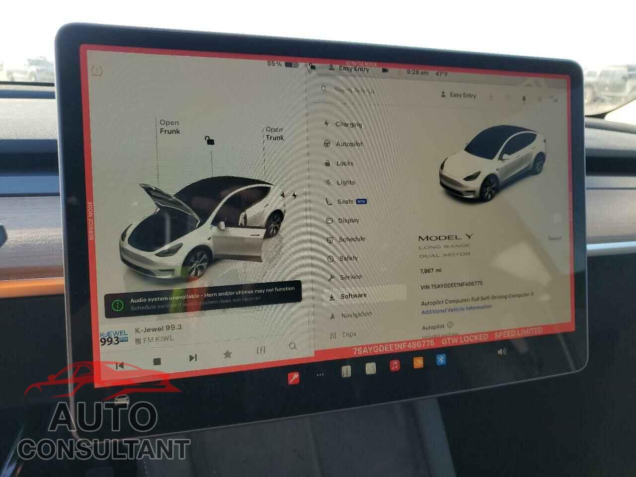 TESLA MODEL Y 2022 - 7SAYGDEE1NF486775
