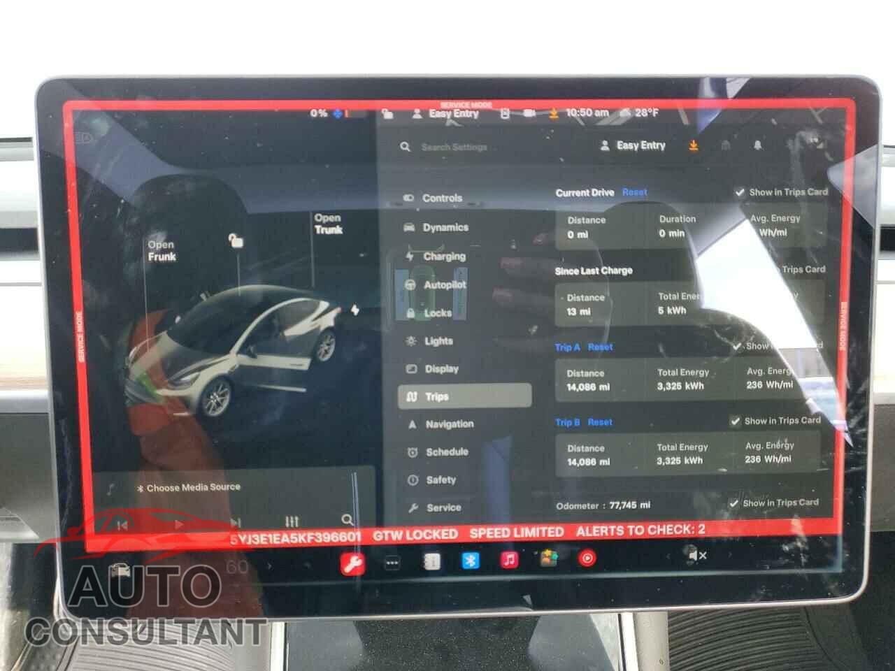 TESLA MODEL 3 2019 - 5YJ3E1EA5KF396601