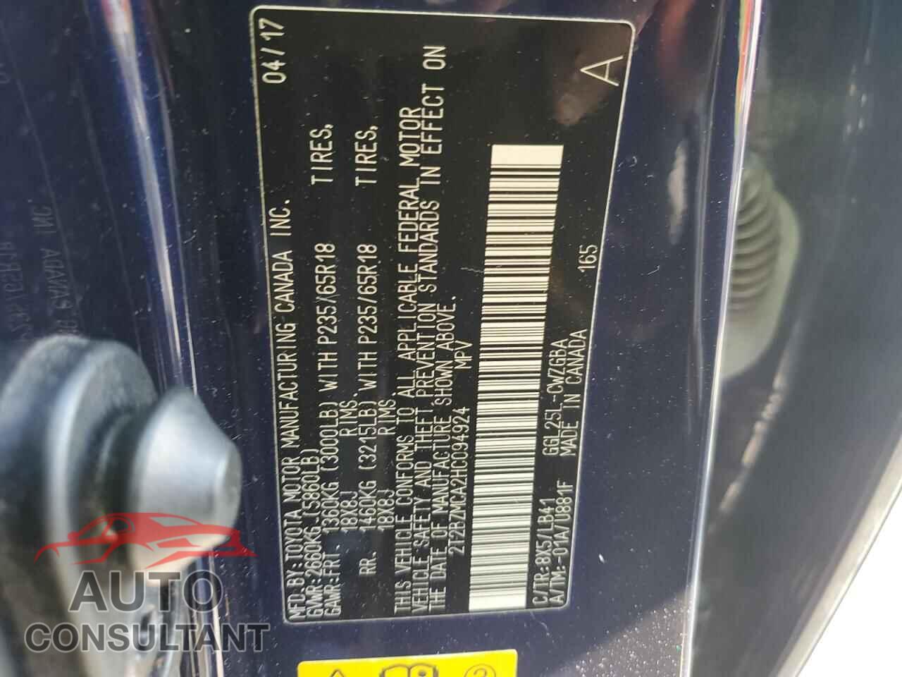 LEXUS RX350 2017 - 2T2BZMCA2HC094924