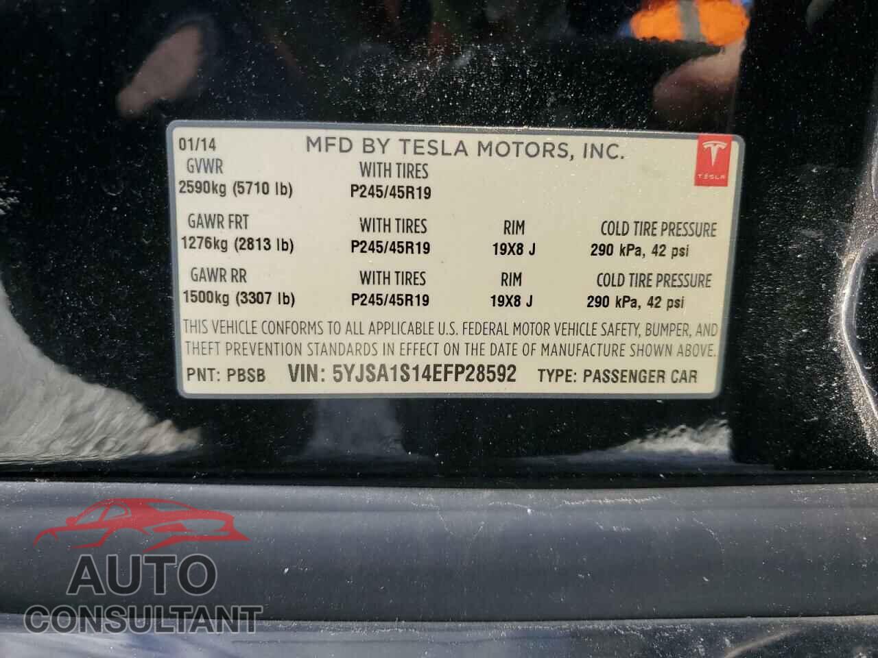 TESLA MODEL S 2014 - 5YJSA1S14EFP28592