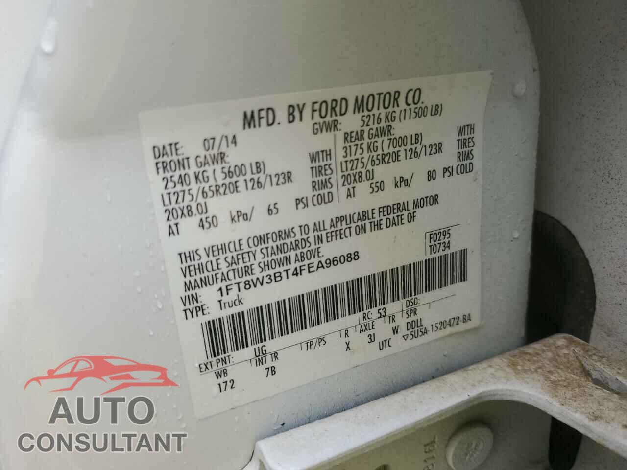 FORD ALL OTHER 2015 - 1FT8W3BT4FEA96088