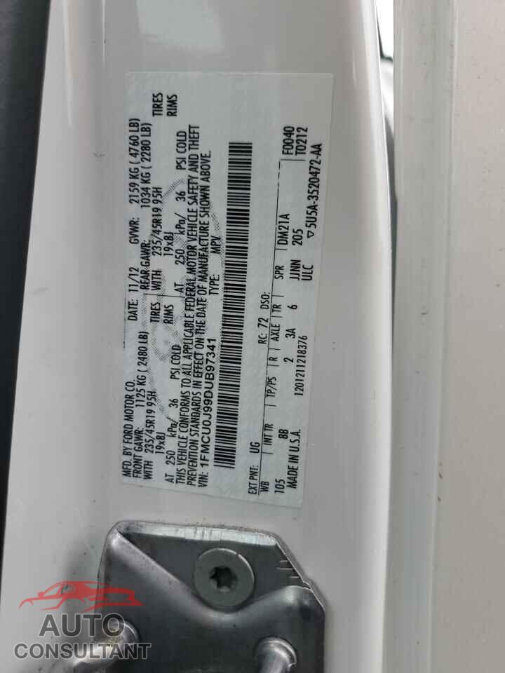 FORD ESCAPE 2013 - 1FMCU0J99DUB97341