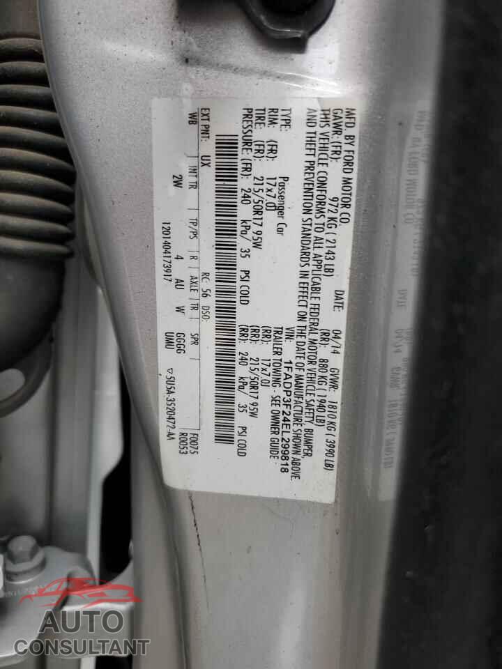 FORD FOCUS 2014 - 1FADP3F24EL299818