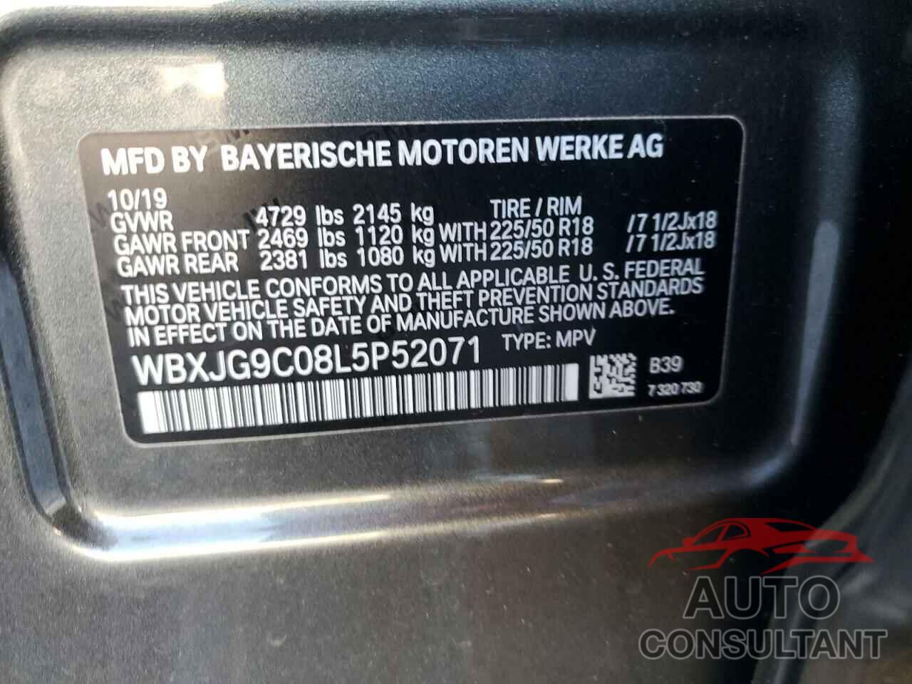 BMW X1 2020 - WBXJG9C08L5P52071